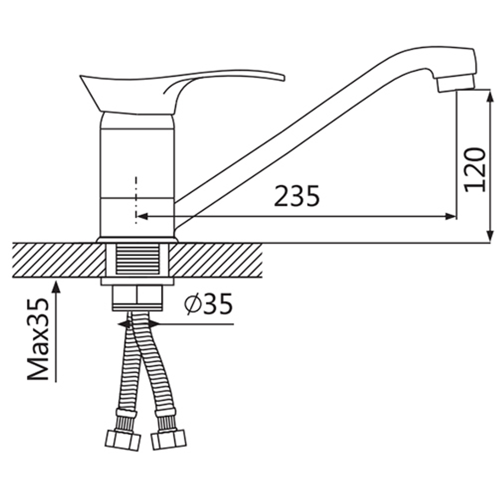 Смеситель для кухни Oute T01 T0103BK-1