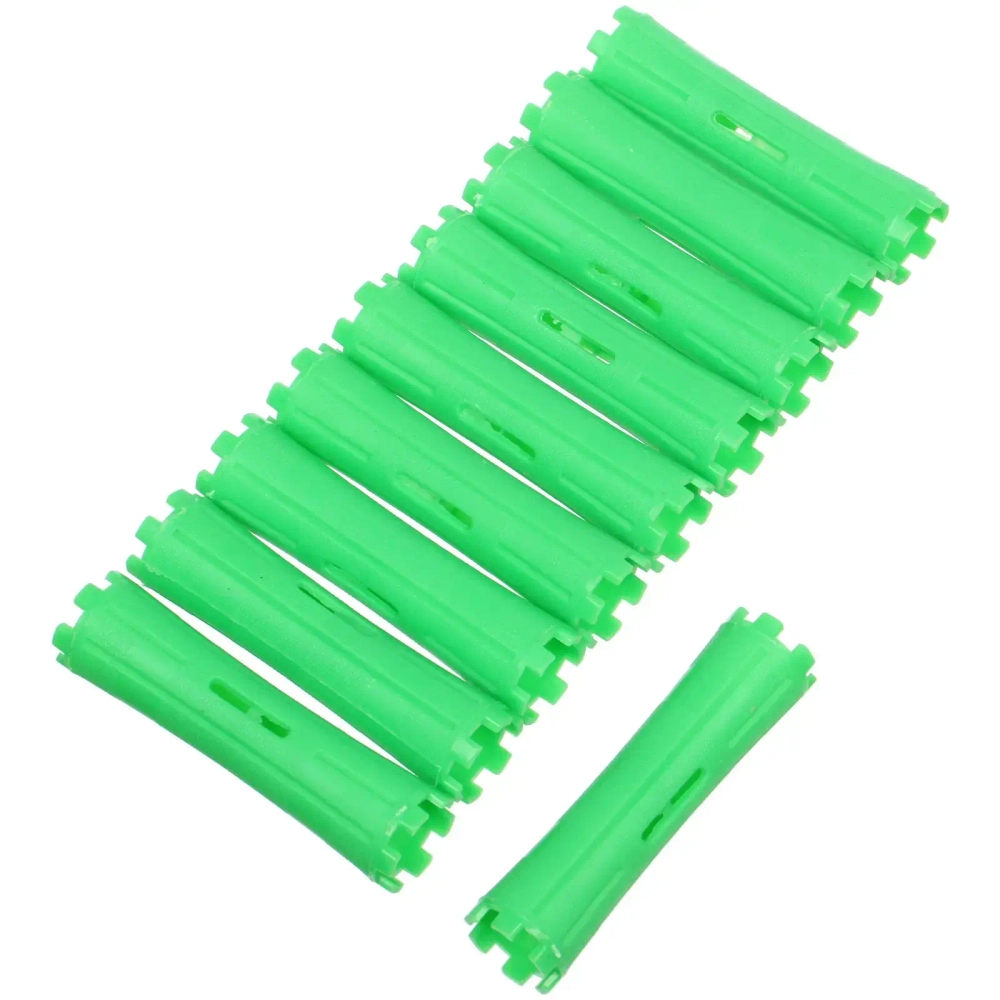 Бигуди пластмассовые-коклюшки 10шт «Styling», микс 6 цветов, d=2см (прозрачный пакет с подвесом), без резинки (зелёные)