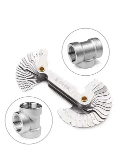 Резьбомер Метрический М60 и Дюймовый D55 Набор шаблонов Двухсторонний из стали для измерения шага резьбы