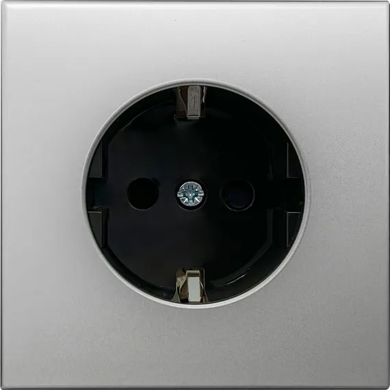 Donel R98 METAL благородная сталь накладка для розетки Schuko с заземлением, со шторками 16A 250 В~,