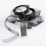 Лента декоративная (2,5 см*22,85 м) Органза, Черный, 1 шт.