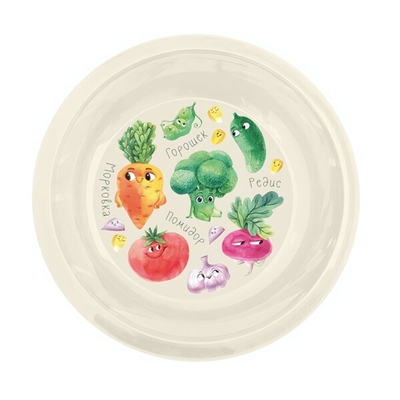 Миска детская с декором "Овощи", D167мм (светло-бежевый)
