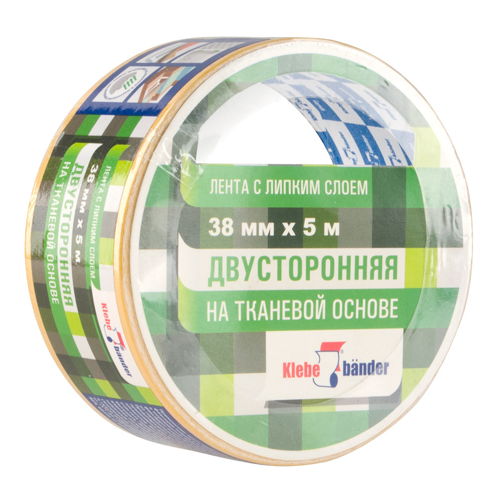 Двусторонняя тканевая лента, 38мм* 5м, в и/у, Klebebander KPV305T