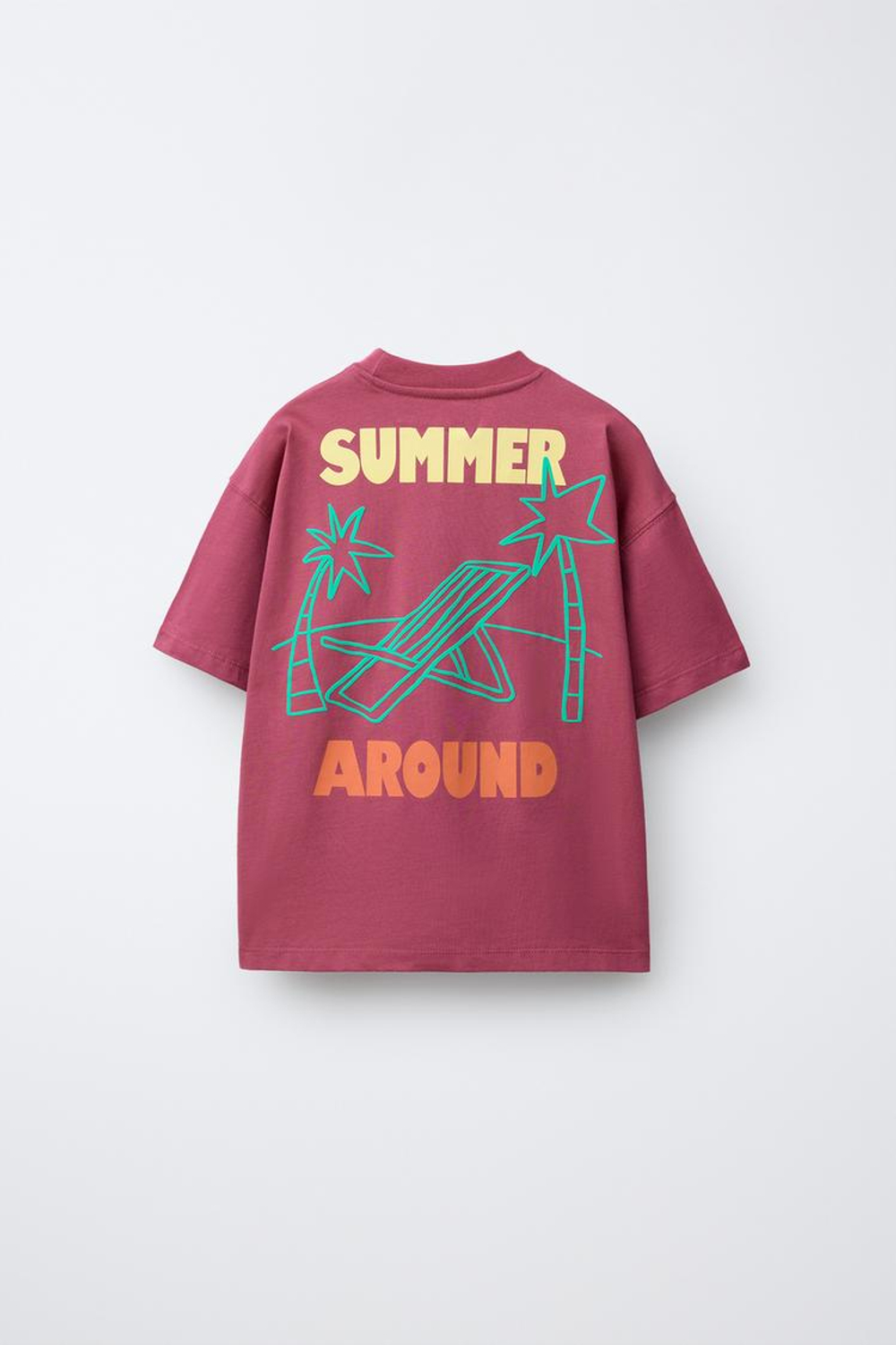 ZARA ФУТБОЛКА С НАДПИСЬЮ, ЦВЕТ ФУКСИИ