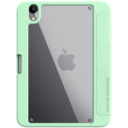 Чехол книжка зеленого цвета(Matcha Green) от Nillkin для планшета iPad Mini 6 и Mini 7, серия Bevel Leather Case, функция пробуждения и сна