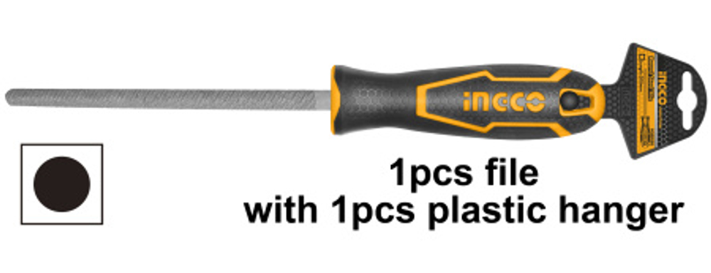 Напильник слесарный круглый INGCO HSRF088 INDUSTRIAL 200 мм