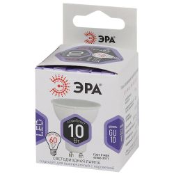 Лампа светодиодная ЭРА STD LED MR16-10W-860-GU10 GU10 10Вт софит холодный дневной свет | Лампы cветодиодные Точечные (Софиты) (MR, PAR)