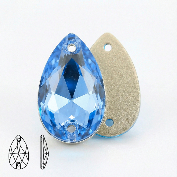 Стразы капля (Pear/Teardrop) Sea Blue