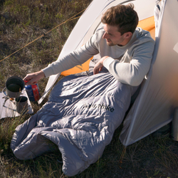 Спальный мешок Naturehike CW400 85*220 см, серый, молния справа (NH18C400-D)
