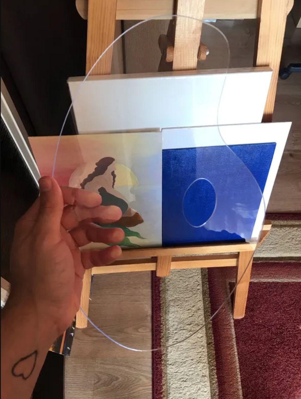 Палитра для красок овальная прозрачная пластиковая