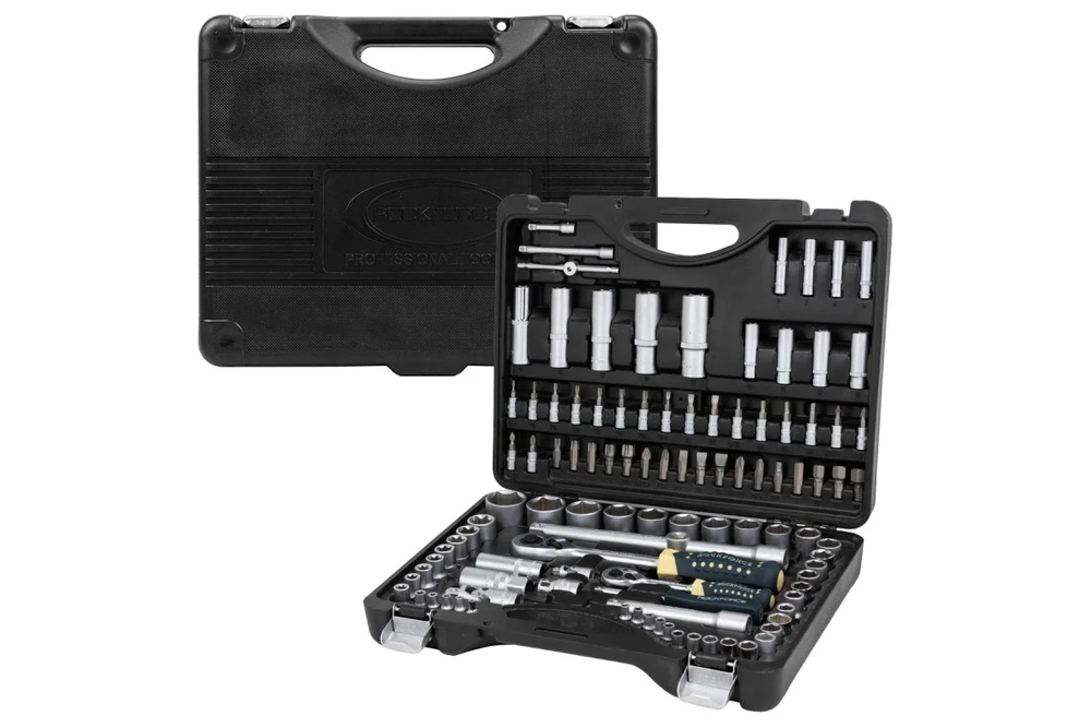 Набор торцевых головок и вставок RF-41082-5EURO 1/2" & 1/4"DR 6-гранных 108пр. ROCKFORCE