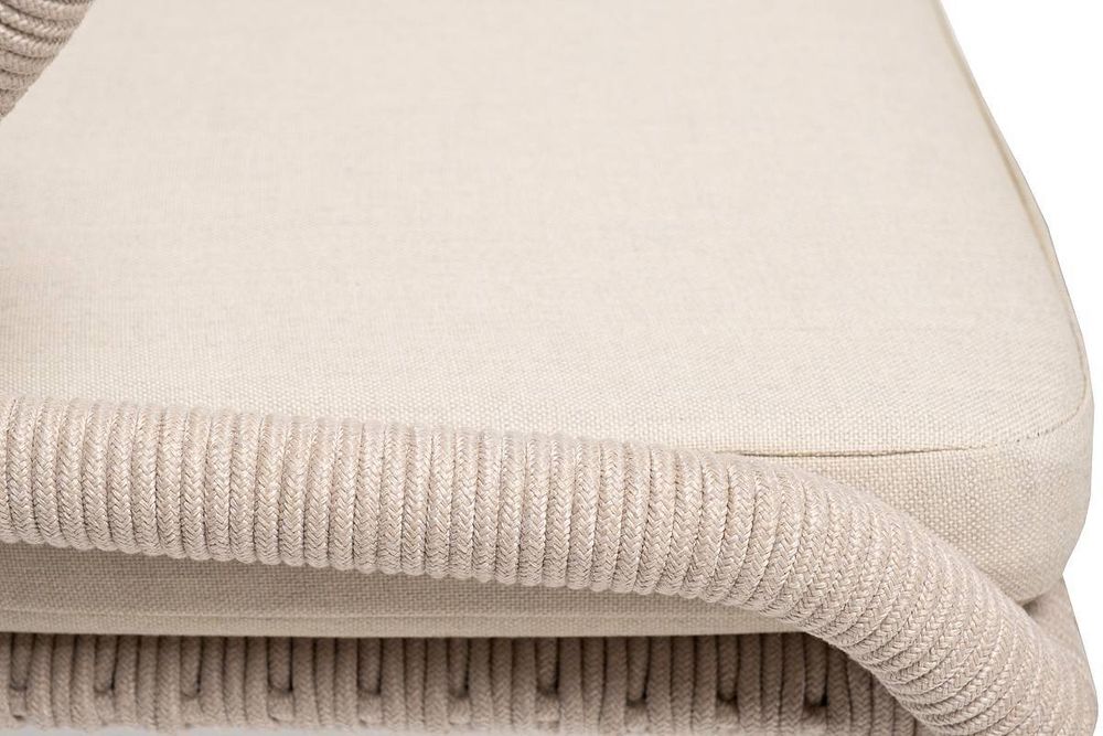 "Малага" обеденная группа на 4 персоны со стульями "Милан", каркас белый, роуп бежевый