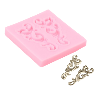 Молд Доляна «Лепнина», силикон, 5×5,5 см, цвет розовый