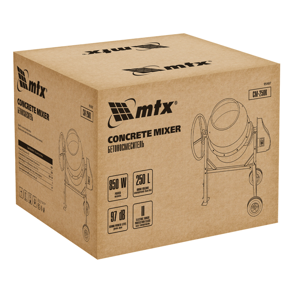 Бетоносмеситель СМ-250К, 250 л, мощность 850 Вт МТХ