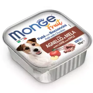 Влажный корм Monge Dog Fruit для собак, с ягненком и яблоком, консервы 100 г