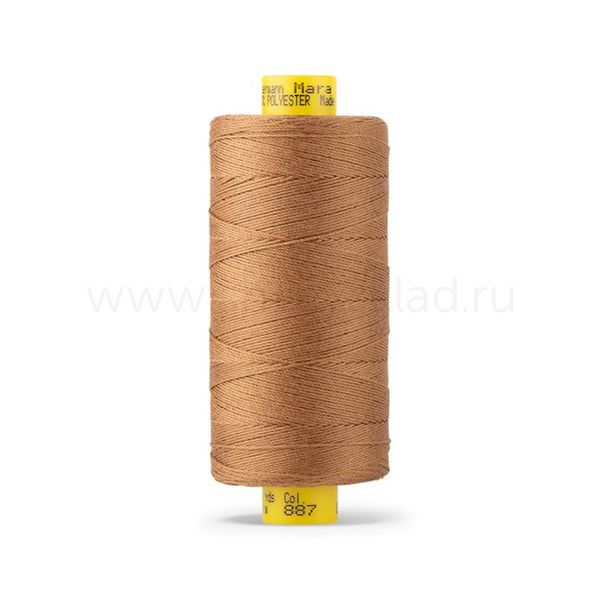 Нитка Gutermann Mara 30 (300 метров), 1 кат., для отстрочки | 887 бежево-горчичный