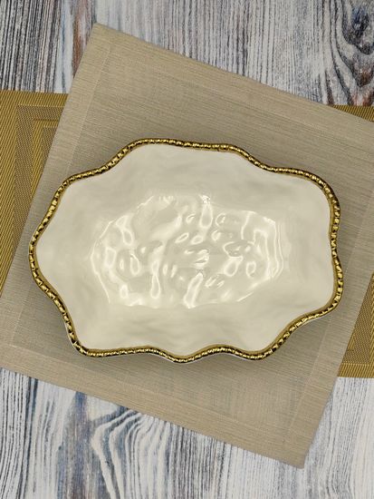 Блюдо фигурное глубокое 31х22х6,5 см. Бусины