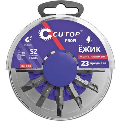 Набор бит Cutop profi в пластиковом боксе "Ёжик" 23 шт   83-868