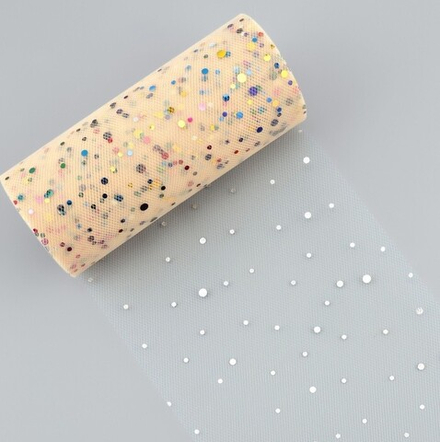 Фатин с разноцветными блестками 15 см