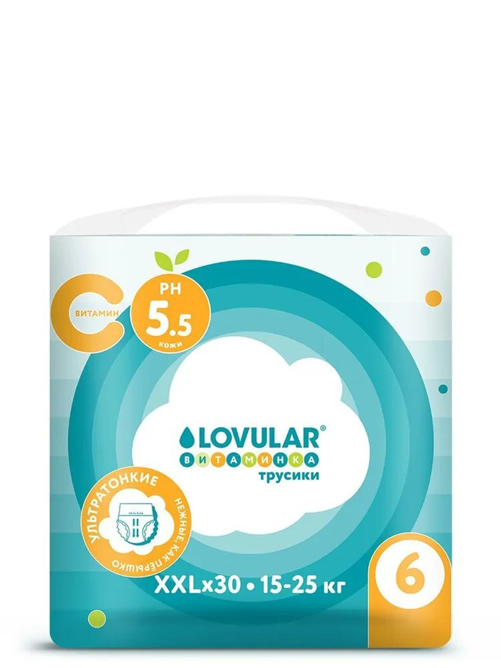 Трусики Lovular Витаминка XXL (15-25 кг) 30 шт