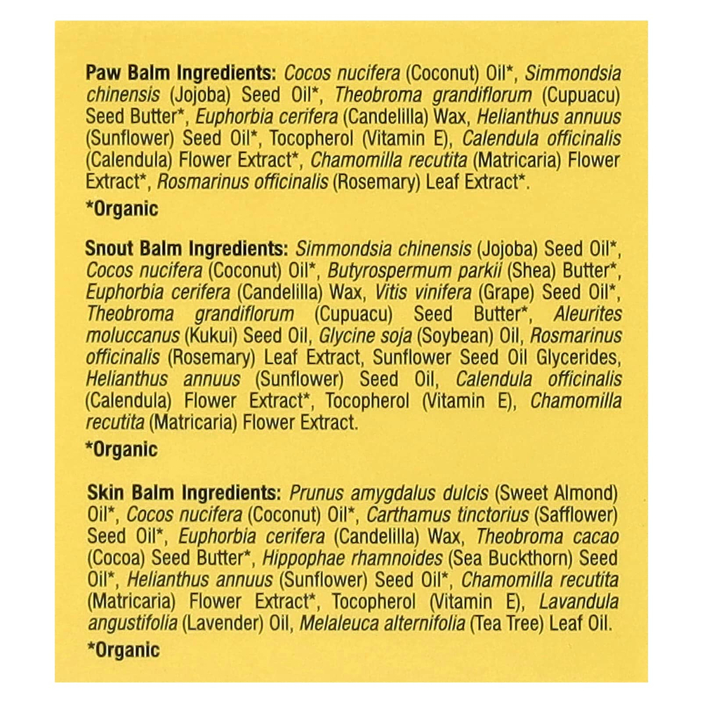 Charlie and Frank, набор бальзамов для собак, для лап, кожи и носа, 3 баночки по 8,5 г (0,3 унции)