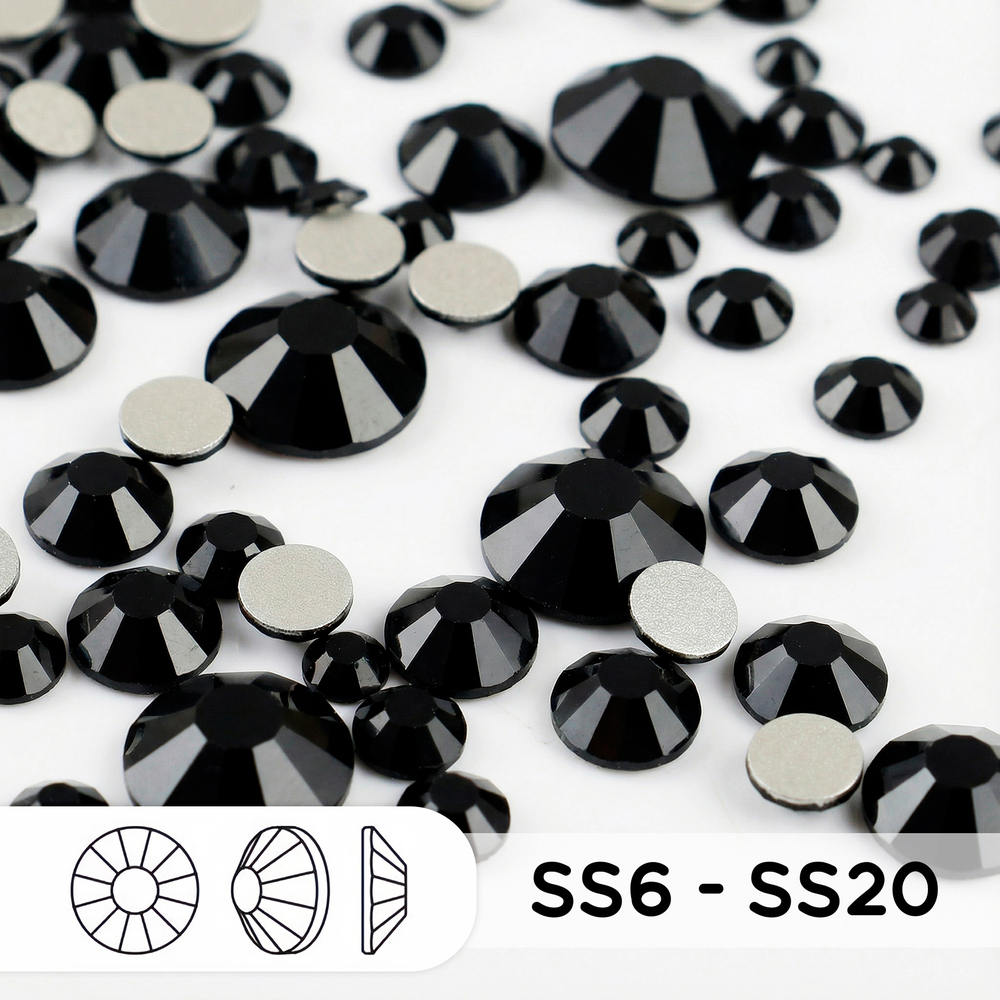 Стразы mix ss6-ss20 Jet (Black)