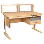 Растущая парта СУТ 25 с задними полками СУТ.15.240 и навесной тумбой (1200×880 мм)