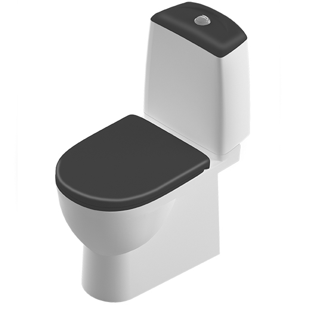 Унитаз-компакт "Best Comfort Black" (а/вспл,гор,ниж,2кн.Oliveira,черн дюро м/лифт,clip up) (S Luxe)