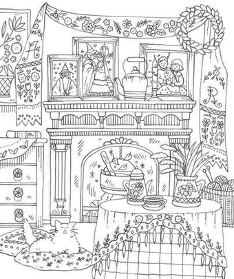 The Story of a Magical Town and a mysterious Forest. Coloring book Eriy