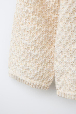 ZARA ФАКТУРНЫЙ ДЖЕМПЕР, СВЕТЛО-БЕЖЕВЫЙ