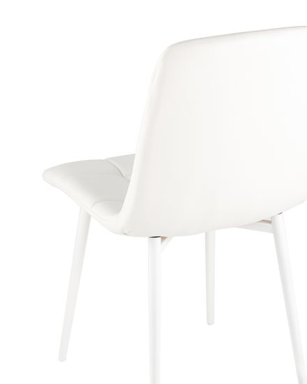 Стул Одди экокожа белый белые ножки