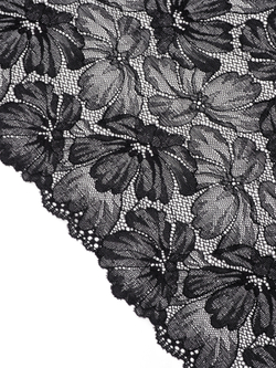 Эластичное кружево для белья черное ширина 23 см
