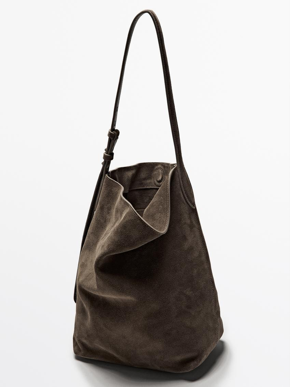 Massimo Dutti Замшевая сумка, кротово-коричневый