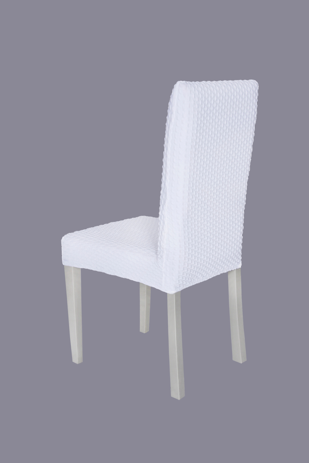 Чехол на стул без оборки Стрейч, цвет Белый