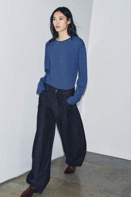 ZARA ДЖИНСЫ BALLOON СО СРЕДНЕЙ ПОСАДКОЙ — ZW COLLECTION, СИНИЙ