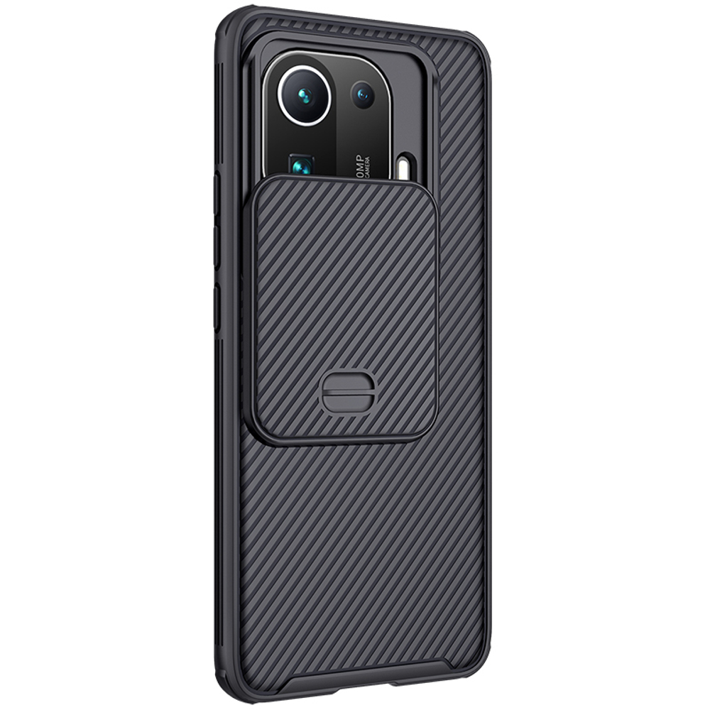 Чехол от Nillkin CamShield Pro Case для Xiaomi Mi 11 Pro, двухкомпонентный черного цвета с защитной шторкой для камеры