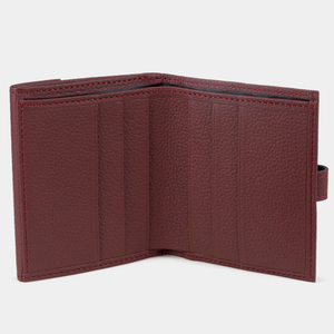 Кожаный кошелек женский, теленок бордового цвета