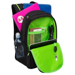 Çanta \ Bag \ RU-438-1 Рюкзак (/1 черный - салатовый)