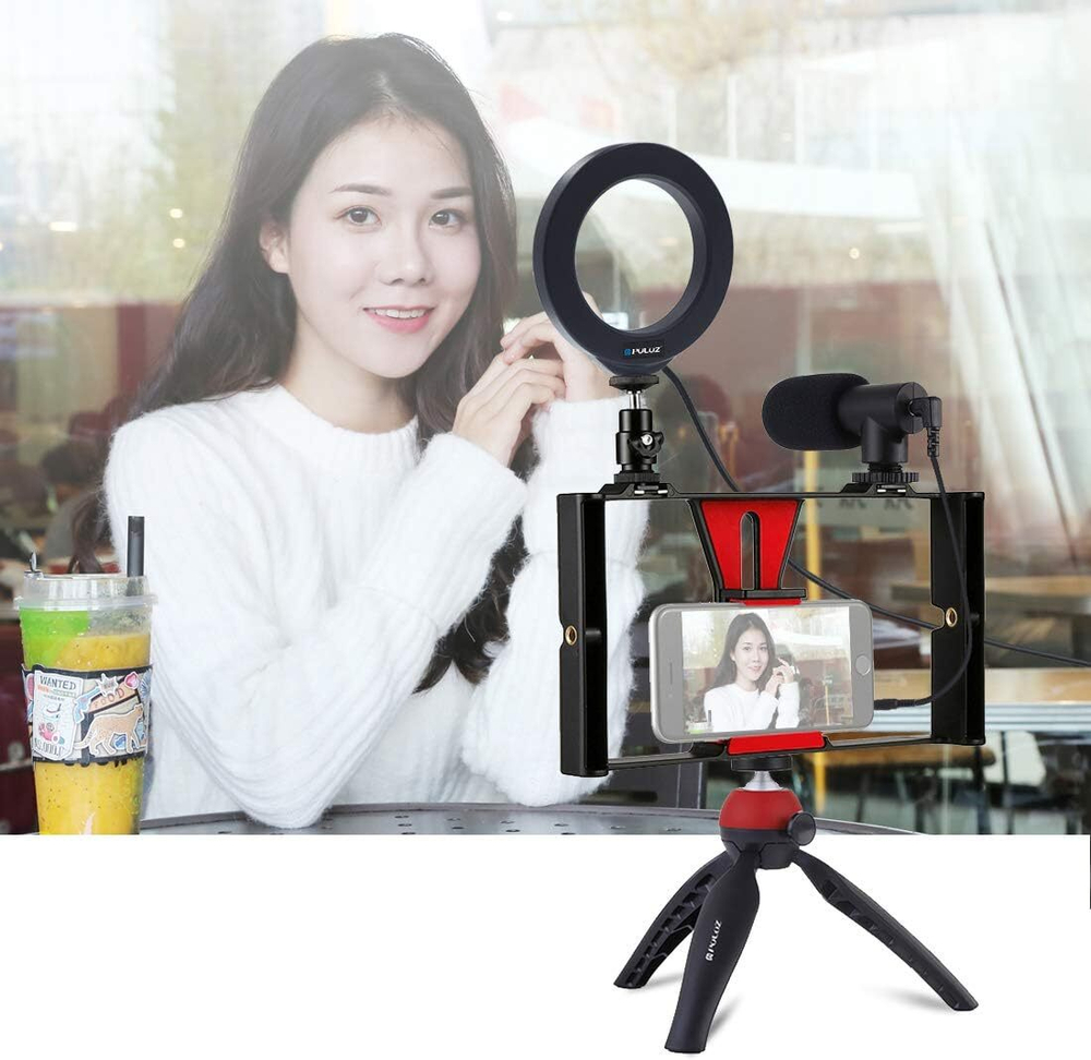 Клетка PULUZ Smartphone Led Ring selfie light kits для смартфона