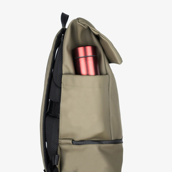 Рюкзак Молодость Roll Top Tech Leather (One Size, Оливковый)