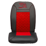 Чехлы Scania 6 серия (экокожа, черный, красная вставка)