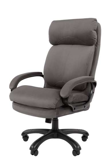 Кресло Chairman Home 505 Россия ткань Т-55 серый (черный пластик)