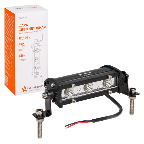 Фара светодиоднаяоднорядная 3 LED направленный свет 4.5W (108x30x47) 12/24V Airline