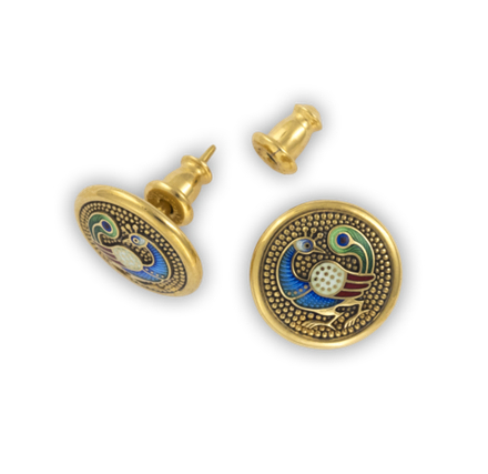 Серьги-пусеты "ПАВЛИН"