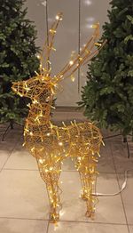 Световая фигура "олень ажурный" каркас золотого цвета