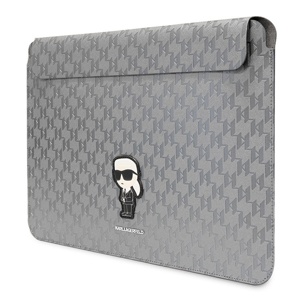 Lagerfeld для ноутбуков 13"/14" чехол Saffiano Sleeve Monogram NFT Karl Ikonik Silver