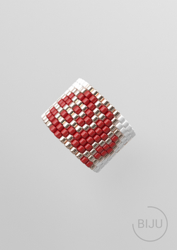 Схема кольца из бисера, узор PEYOTE, мозаичное плетение, четный счет, узор пейот из Miyuki Delica 11/0, файл PDF, RING_399