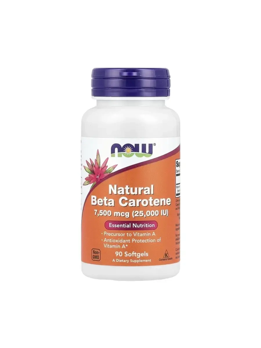 БАД Natural Beta Carotene 90 sgels (Now)