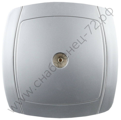 СВЕТОЗАР Акцент, телевизионная одинарная в сборе цвет серебристый металлик, Электрическая розетка (SV-54215-SM)