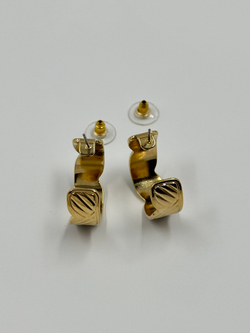Серьги кольца с чёрной эмалью